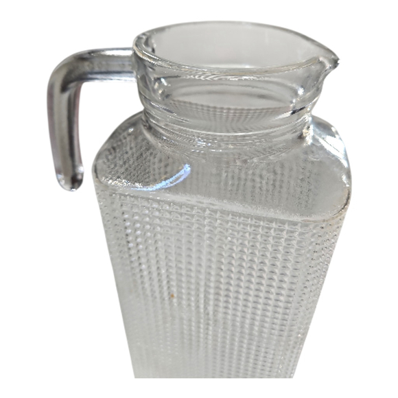 Circleware Other - Vintage Circleware Frigo Glass Pitcher Textured Clear Retro Water Juice Carafe